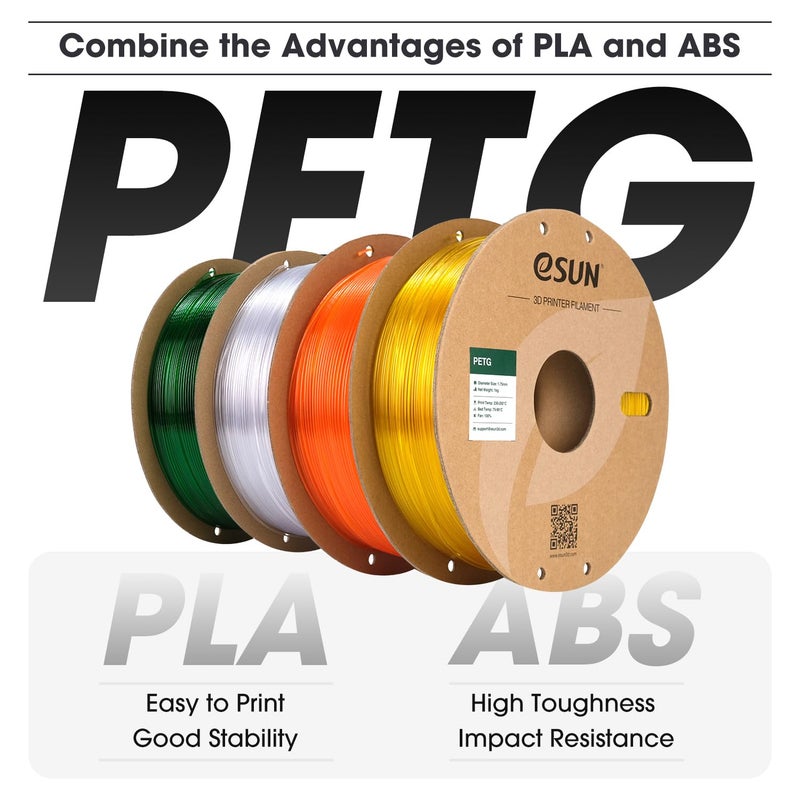 eSUN PETG Filament 1.75mm, 3D Printer Filament PETG, Dimensional Accuracy +/- 0.05mm, 1KG Spool (2.2 LBS) 3D Printing Filament for 3D Printers, Natural - Image 3